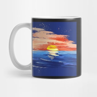 painted sunset on sea Mug